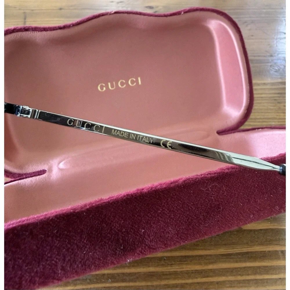 Gucci GG0832S-001 Men's Silver & Black Frame Dark Tinted Aviator Sunglasses Case